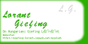 lorant giefing business card